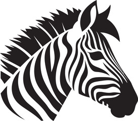 Elegant Monochrome Zebra Vector ArtistryBlack Ink Wonder Zebra Vector Sketch