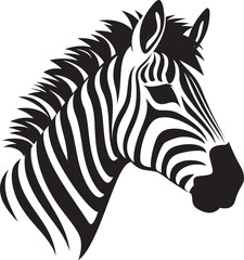 Fototapeta na wymiar Vectorized Grace Zebra Art in BlackDynamic Expression Zebra Vector Collection