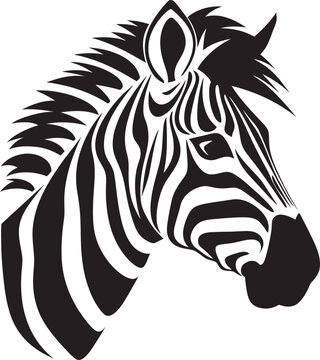 Safari Spirit Zebra Vector CreationElegant Monochrome Zebra Vector Portrait