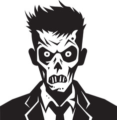 Spectral Shadows Black Vector Zombie IllustrationApocalyptic Devastation Vector Black Zombie Chaos