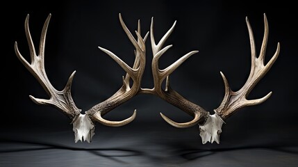 Majestic Antlers: Deer horns isolated on a clean white background, showcasing the wild beauty and majestic charm of these antlers
