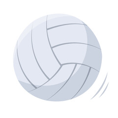 Single hand draw ball for volleyball isolated on white background. Sport equipment for volleyball game. Vector illustration. Flat style. Gray colors.Volleyball icon.