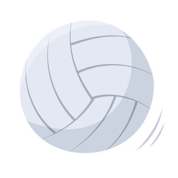 recommend clip art: Single hand draw ball for volleyball isolated on white background. Sport equipment for volleyball game. Vector illustration. Flat style. Gray colors.Volleyball icon.