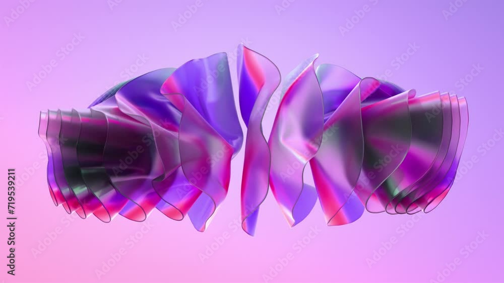 Poster organically animated shapes. abstract paper animation. fluid shapes with rainbow gradient. modern de