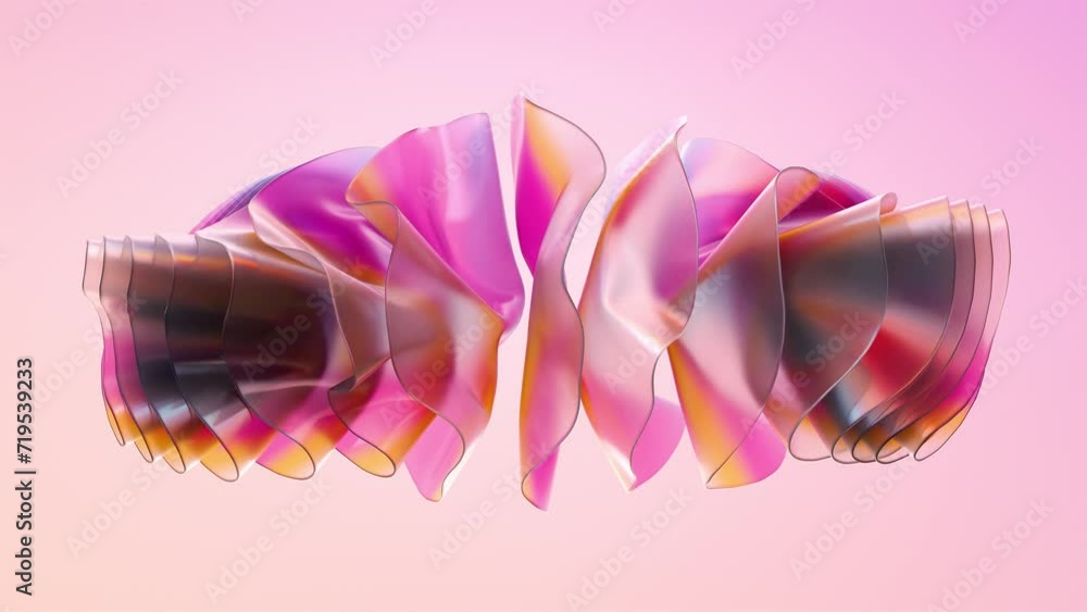 Poster organically animated shapes. abstract paper animation. fluid shapes with rainbow gradient. modern de