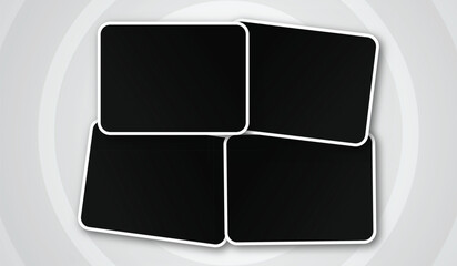 Blank photo frames collage template illustration