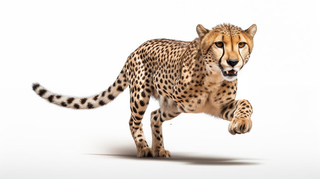 Swift cheetah in a dynamic mid-run pose