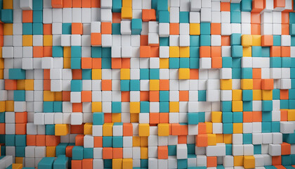 Vibrant Building Blocks Wallpaper