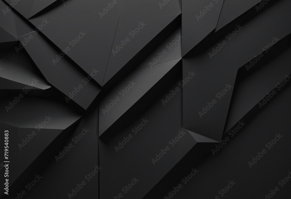 Poster geometric black background design - abstract 3d rendering
