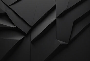 Abstract 3d render, black geometric background design