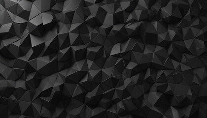 Geometric Black Background Design - Abstract 3D Rendering