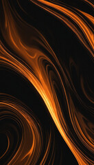 Dark Orange Vertical Background with Glowing Golden Wave - Mobile Wallpaper Design