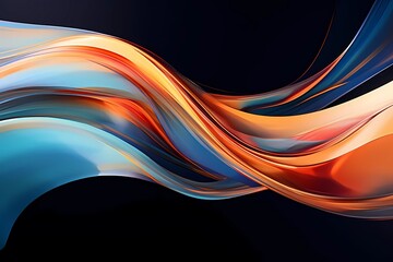 abstract dynamic colorful energy flow wave curve lines against a sleek black background