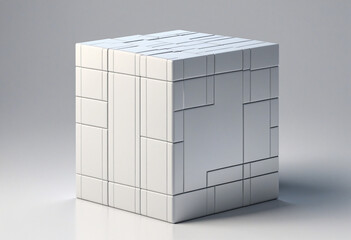 Geometric 3D Shapes with Square Composition for Modern Design
