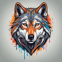 Vivid Wolf Graphic for T-shirts and Illustrations