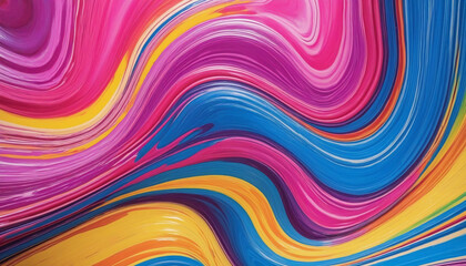 Obraz premium Vibrant Abstract Color Wave Pattern on Retro Background