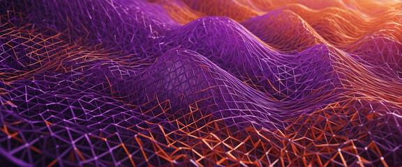 Continuous monitoring of data trends over time through visually appealing color-coded displays with intricate 3D mesh patterns.