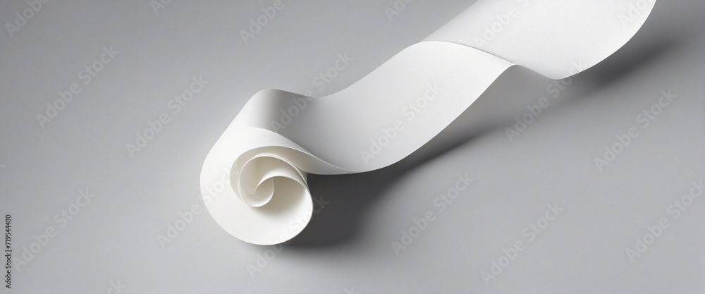 Poster Minimalist 3D Render of Folded Paper Scroll Background