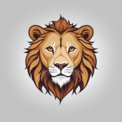 Flat Lion Logo Illustration