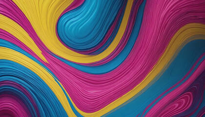 Naklejka premium Colorful Retro Liquid Paint Background with Grainy Texture and Flowing Curve Pattern