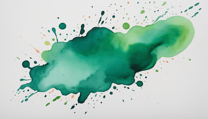 Green watercolor splatter design.