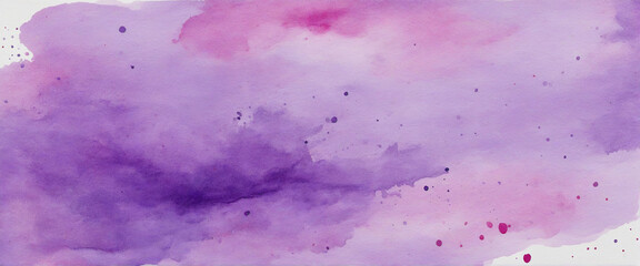 Vibrant Purple Watercolor Background on Paper