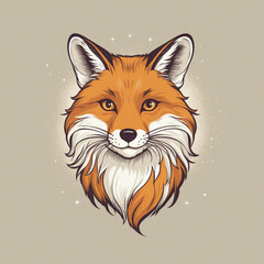 Obraz premium Flat Fox Logo Design