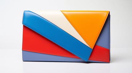 Geometric.clutch with bold color blocking