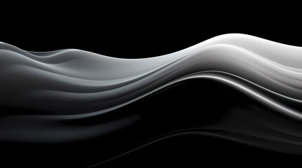 abstract dynamic white and black colors energy flow wave curve lines against a sleek black background
