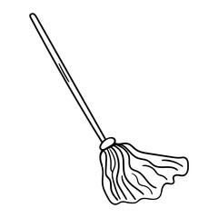 Mop vector icon in doodle style. Symbol in simple design. Cartoon object hand drawn isolated on white background.