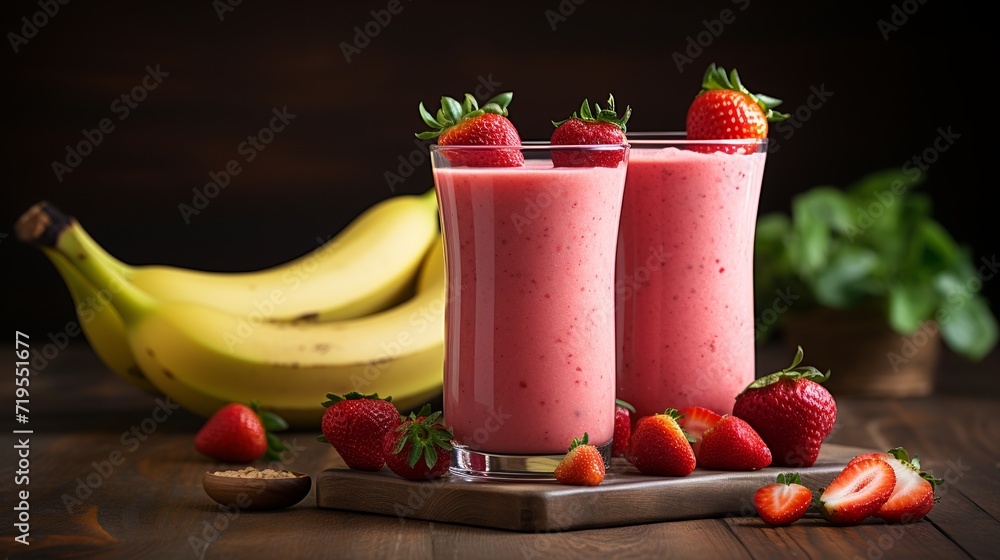 Wall mural Useful smoothie in sketch style on black clack board background