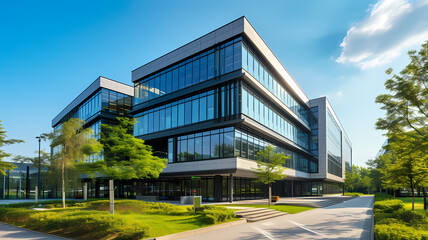 Fototapeta na wymiar Corporate Excellence. Striking Business Building with Modern Design