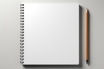 one Pen and paper sheet. Blank white paper sheet and ballpoint pen top view mockup. Write message, letter or note realistic vector template