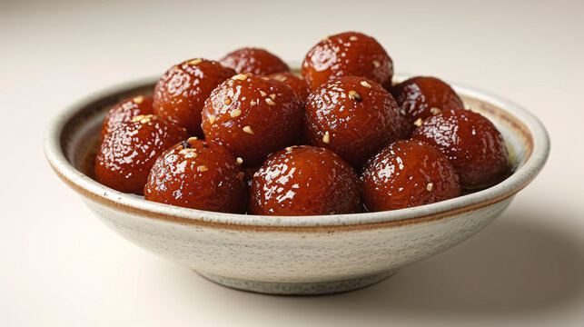 Close photo of gulab jaman.Asian food gulab jaman sweet baker's taste food.