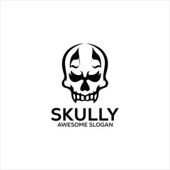  skull head mascot logo design  illustration