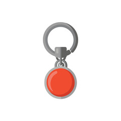 Keychain with metal ring flat vector