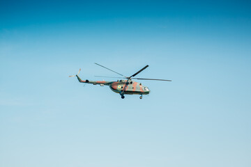 helicopter flying in the sky
