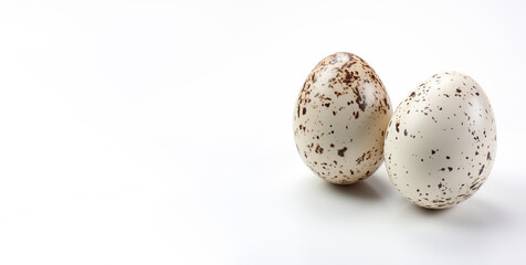 two chicken eggs on a white background