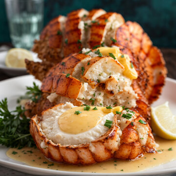 Caribbean Kiss - Savory Bahamian Rock Lobster Tail Basted in Garlic Butter