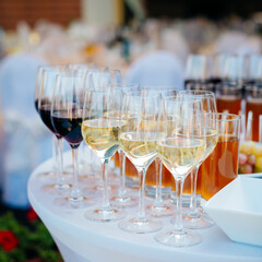 glasses of champagne on table