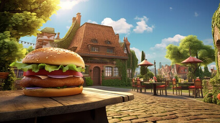 Savoring the Irresistible Charm of a Gourmet Burger Feast in the Great Outdoors