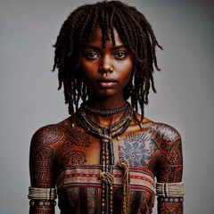 Photos of native and native people of Africa, Amazon, in their original dress
