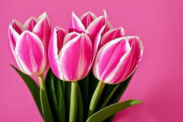 Obraz na płótnie Canvas Pink tulips in the garden. Spring flowers. Tulips background.