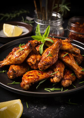 Fototapeta premium Close up on delicious chicken meal