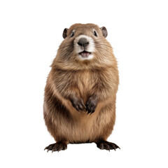 Busy Builder: Beaver isolated on transparent and white background. Generative ai