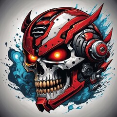 skull with a fire ontent created with generative AI software