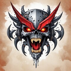 skull with a fire ontent created with generative AI software