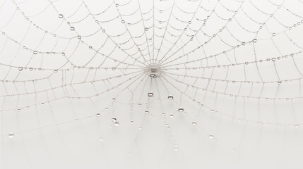 Spiderweb covered in morning dew