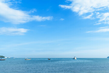 Cloudy Blue sky at sunset. Gradient color. Sky texture, abstract nature background in Patong Phuket Thailand