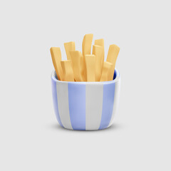 french fries on a white background